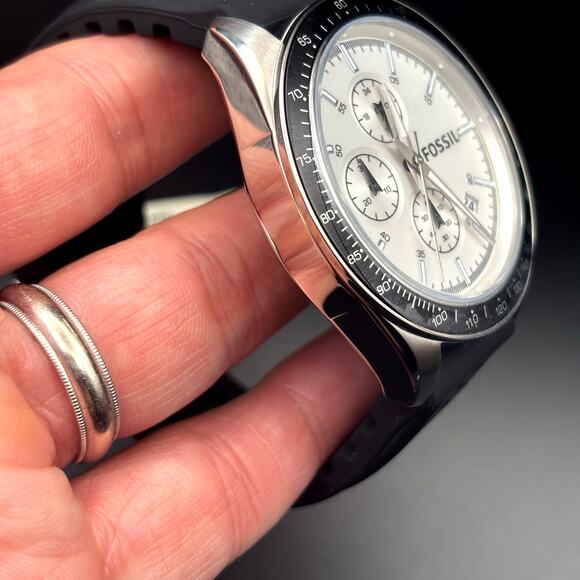 Fossil Autocross BQ2068 Mens Chronograph Stainless Steel Black Silicone Strap - Picture 16 of 17